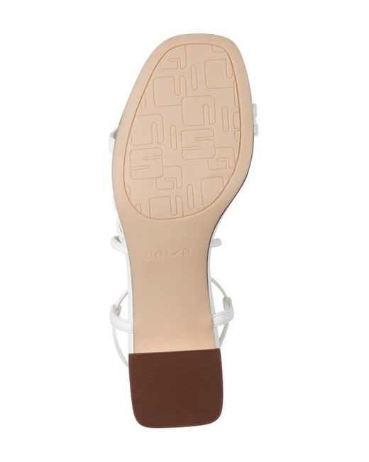 Unisa Metallic Faux Leather Block Heel Sandal