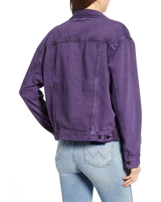 WRANGLER Womens 70s Purple Pop Denim Retro Jacket