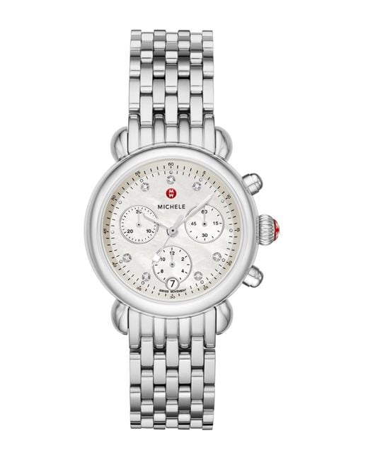 Michele White Stainless Csx36 Watch