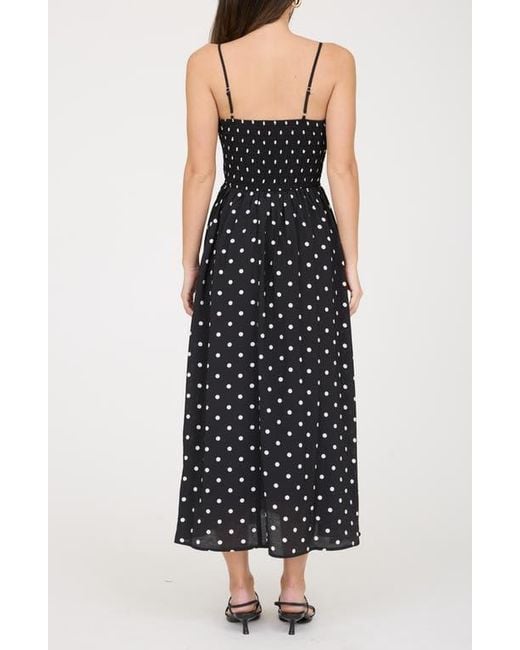 blu pepper polka dot dress S Women's Blu Pepper Blue and White Floral Stripe Clip Dot Sleeveless Maxi  Dress CR2881