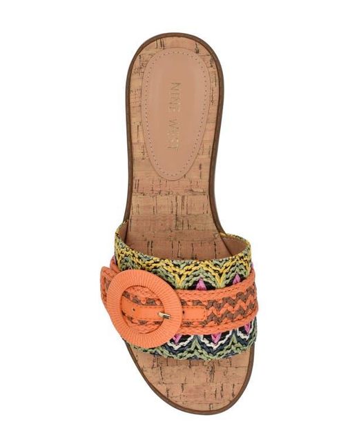 Nine West Orange Pappy Slide Sandal