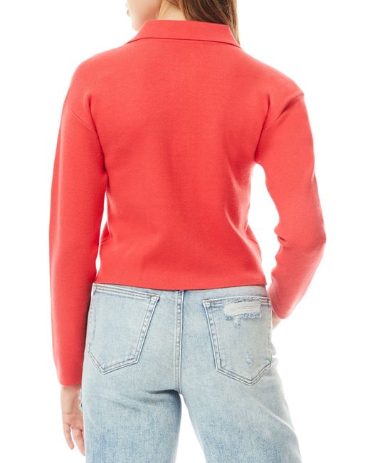 Love By Design Red Kogan Double Knit Crop Cardigan