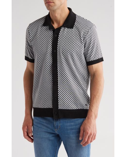 Buffalo David Bitton Gray West Diamond Knit Button-up Shirt for men
