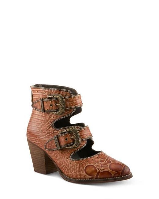 Spring Step Brown Notched Nature Buckled Bootie