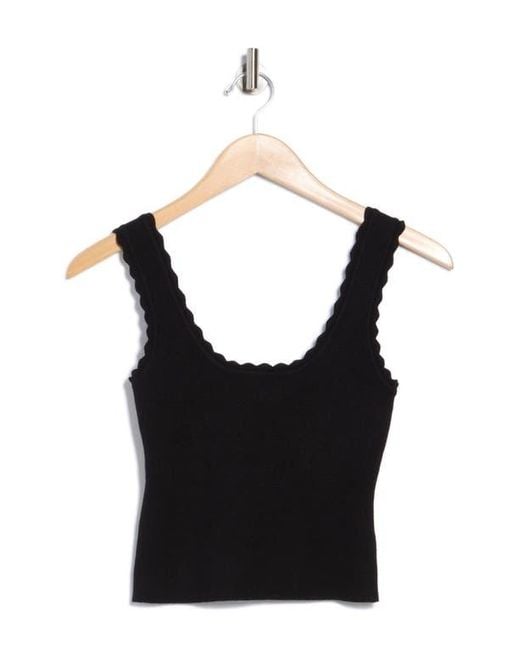 NSR Black Scalloped Knit Tank
