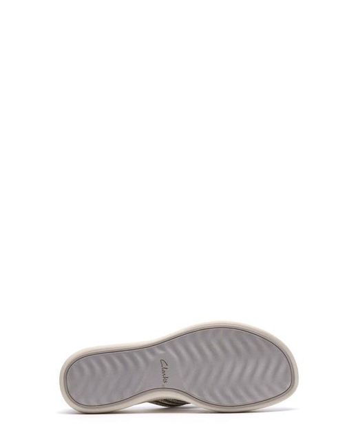 Clarks White Drift Gem Wedge Flip Flop
