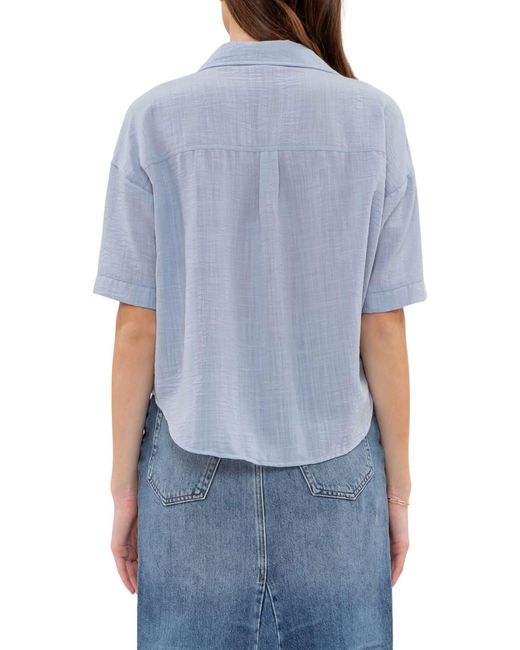 Blu Pepper Blue Gauze Short Sleeve Button-down Shirt