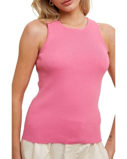 Wishlist Pink Ribbed Tank