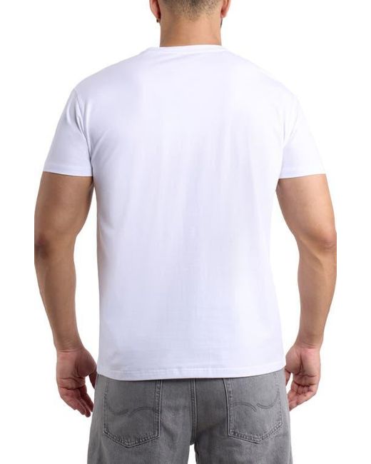 Xray Jeans White Soft V-Neck Cotton Blend Tee for men