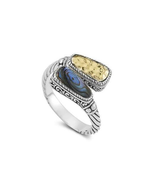 Samuel B. Multicolor Sterling & 18K Abalone Bypass Ring