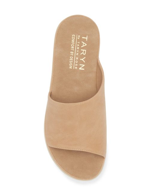 Taryn Rose Natural Asymmetrical Slide Sandal