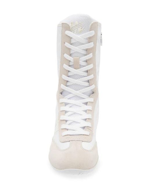 Steve Madden White Paxtin Lace Up Boot