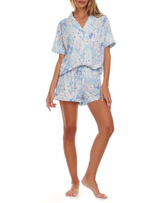 Flora Nikrooz Blue Gabrielle Knit Pajamas