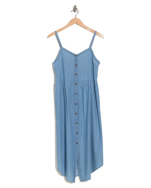 Melrose and Market Blue Chambray Midi Dress
