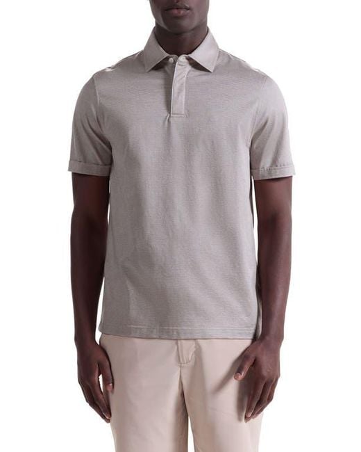 Bugatchi Brown Mercerized Cotton Polo for men