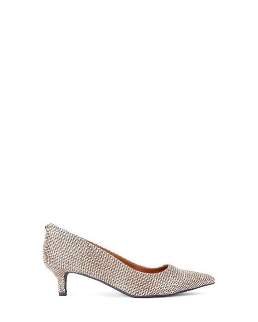 Kurt Geiger Natural Kensington Flexi Pointed Toe Kitten Heel Pump