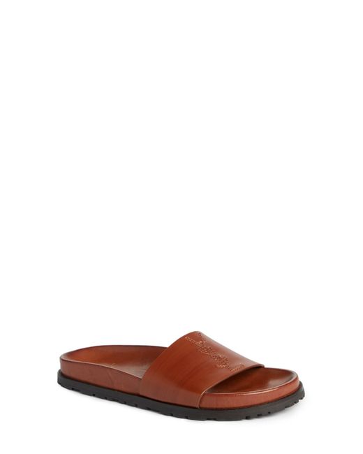 Saint Laurent Leather Jimmy Logo Slide 