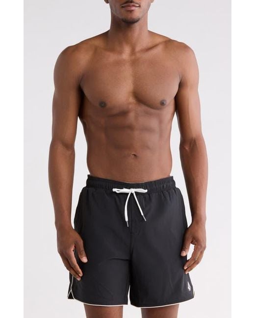 Volcom Black Piping Swim Trunks for men