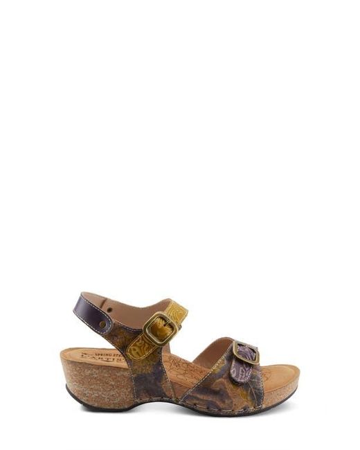 Spring Step Brown Osuna Ankle Strap Platform Sandal