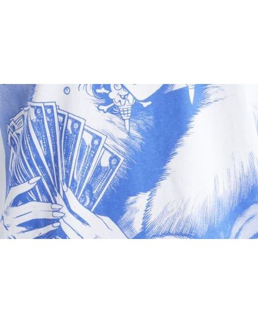ICECREAM Blue Count Em Long Sleeve Cotton Graphic T-Shirt for men