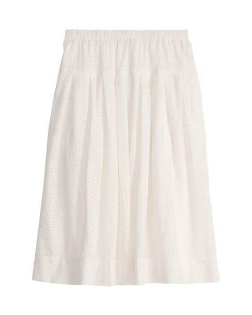 Alex Mill Jane Cotton Eyelet Midi Skirt In White At Nordstrom Rack