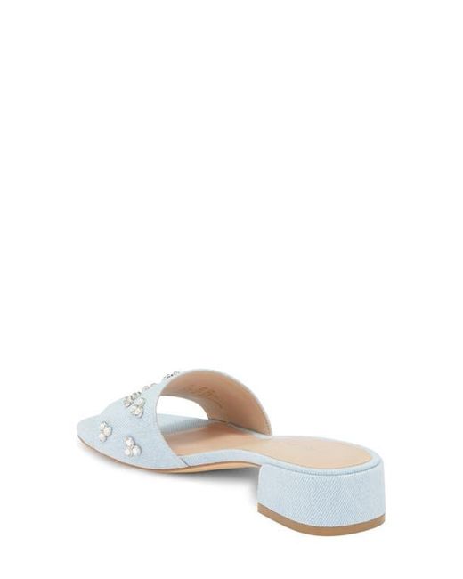 Stuart Weitzman White Tammy Crystal Slide Sandal