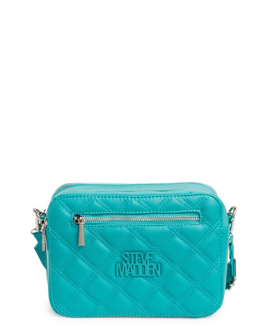 Steve Madden Blue Bcyndy Quilted Faux Leather Camera Bag