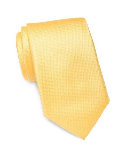 Tommy Hilfiger Yellow Micro Texture Solid Tie for men