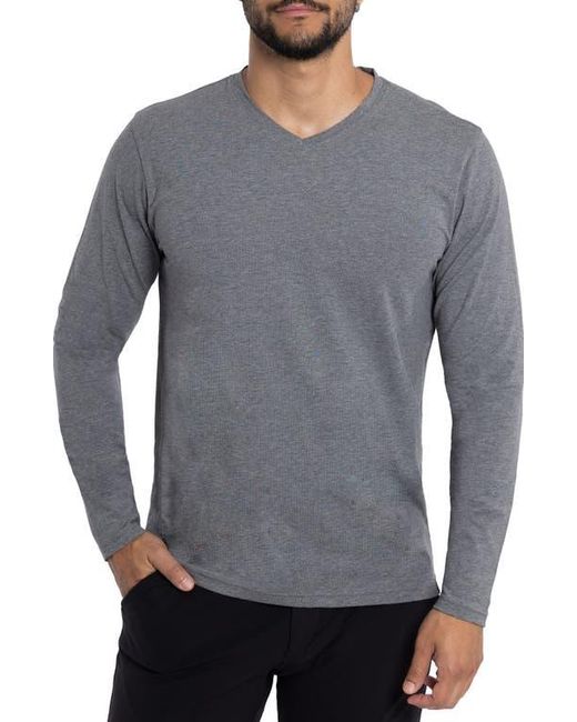 Xray Jeans Gray V-Neck Long Sleeve T-Shirt for men