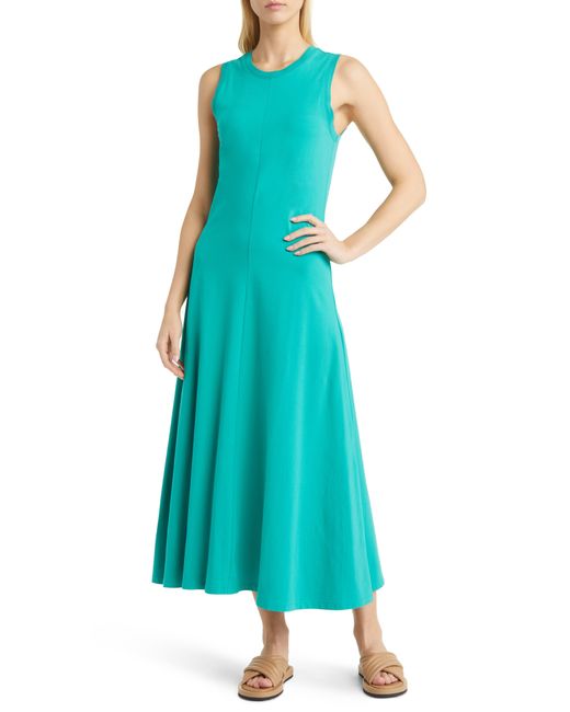 Nordstrom Blue Sleeveless Cotton Blend Dress