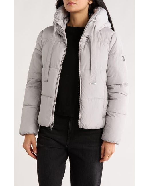 BCBGeneration Gray Cloud Hooded Puffer Jacket