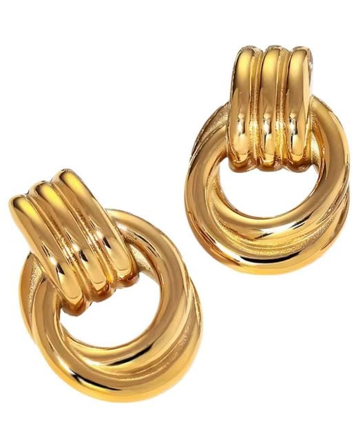 MacRae & Co Metallic Doorknocker Stud Earrings