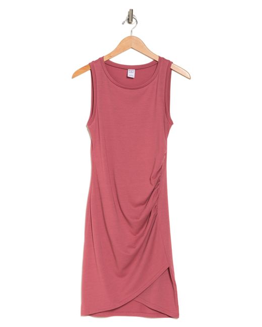 Melrose and Market Pink Leith Ruched Body-con Sleeveless Dress