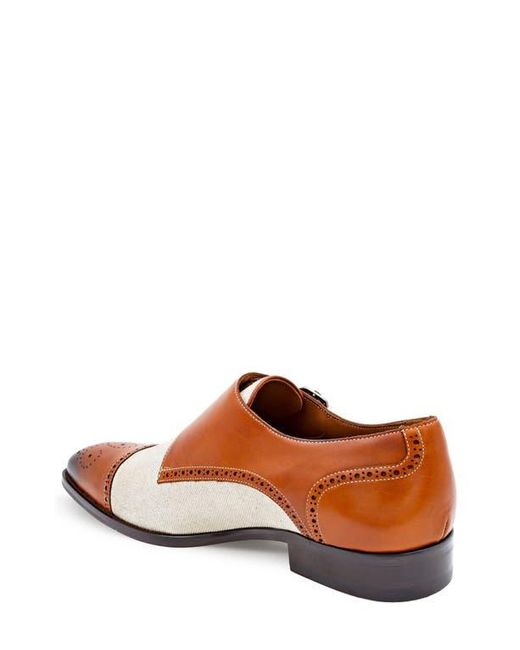 Mezlan Brown Patina Monk Strap Loafer for men