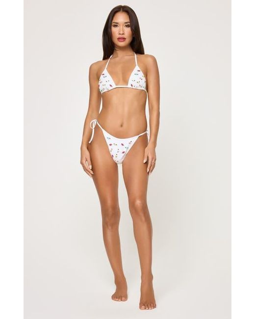 LSPACE Black Rosette Bikini Top