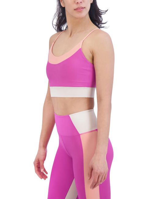 SAGE Collective Pink Colorblock Sports Bra