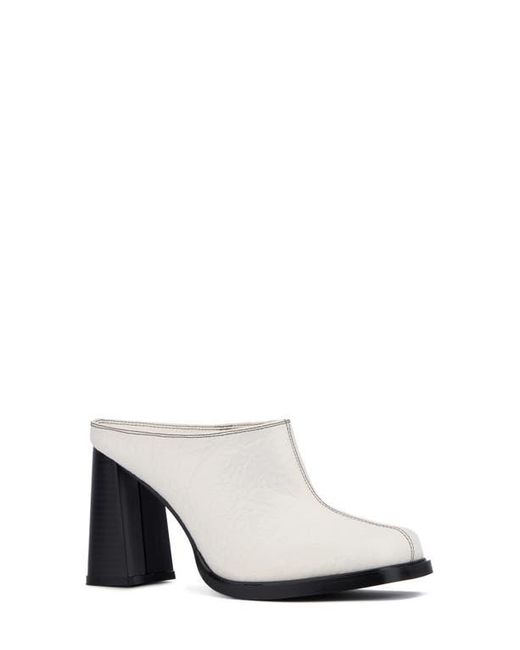 Olivia Miller White Square Toe Mule