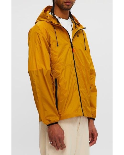 Noize Orange Hooded Windbreaker for men