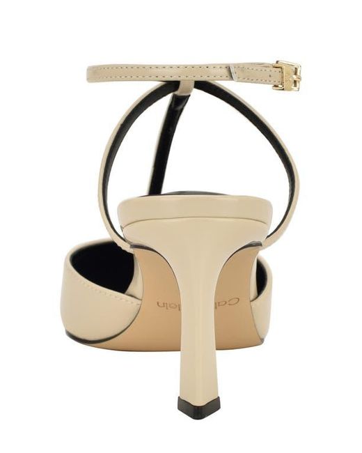 Calvin Klein White Avriel 2 Ankle Strap Pump