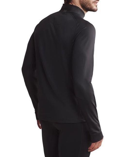 Rhone Black Thermal Run 1/2 Zip Pullover for men