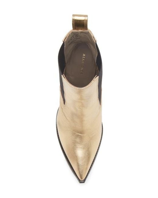 AllSaints Brown Ria Metallic Chelsea Boot