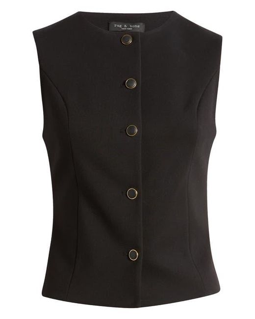 Rag & Bone Black Irina Button-Up Vest
