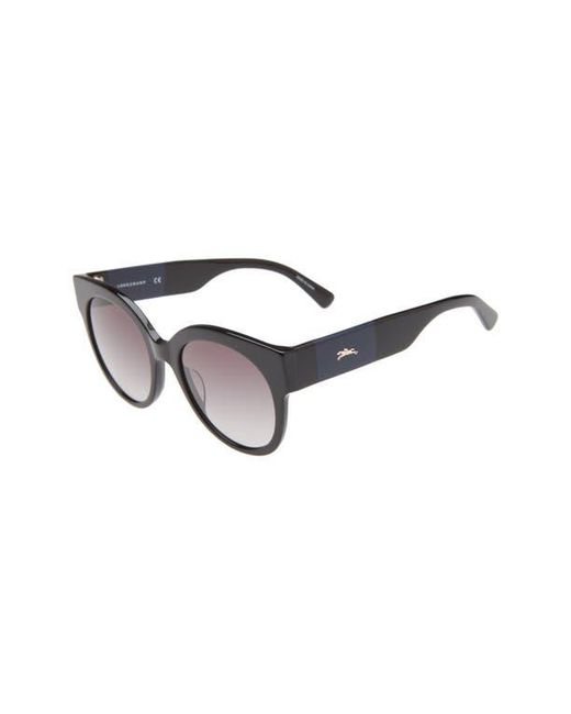 Longchamp Black Gradient Round Plastic Sunglasses
