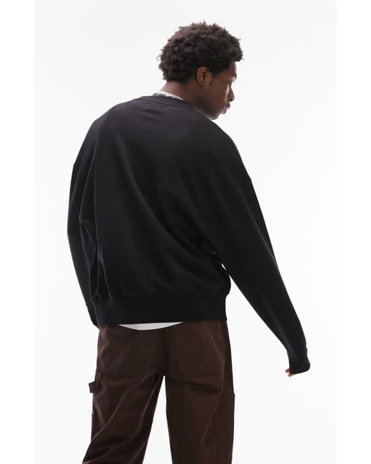 Topman Black Oversized Sweatshirt for men