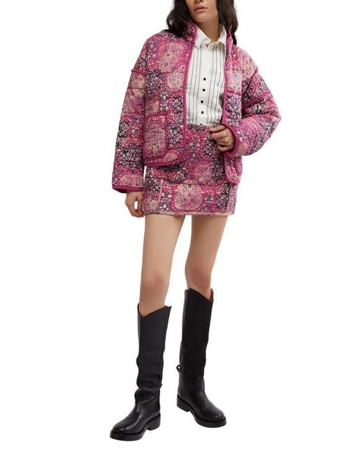 Free People Red Chloe Floral Print Jacket