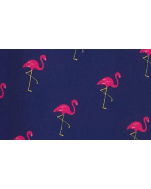PUBLIC ART Blue Flamingo Print Short Sleev Polo for men