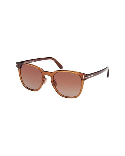 Tom Ford Brown 56Mm Gradient Round Sunglasses