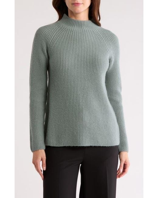 Vince Gray Ribbed Mock Neck Pullover