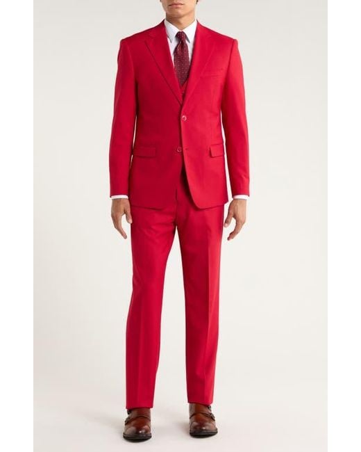ZEGARIE Red Mélange 3-Piece Suit for men