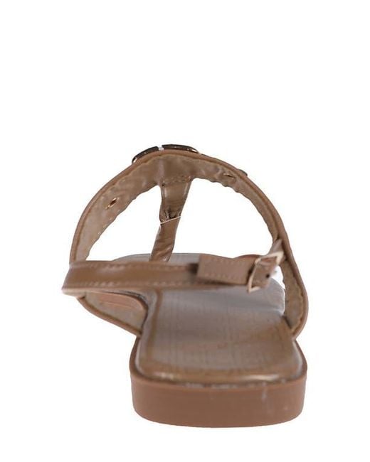 Bebe Brown Logo Toe Post Sandal